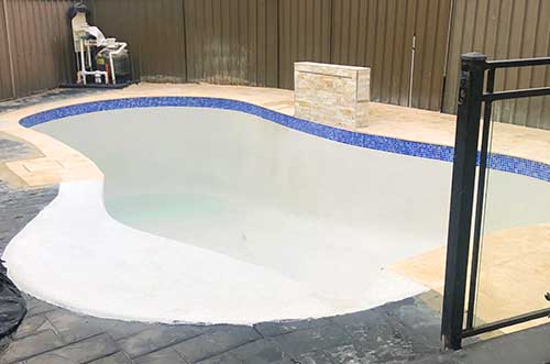 Swimming Pool construction adding finishes