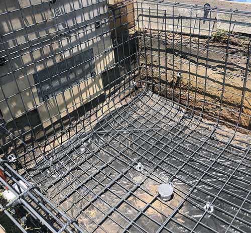 Swimming Pool Construction before concrete pour